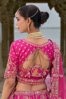 Picture of FlawlessRani Pink Designer Bridal Lehenga Choli for Wedding and Reception