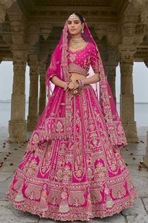 Picture of FlawlessRani Pink Designer Bridal Lehenga Choli for Wedding and Reception