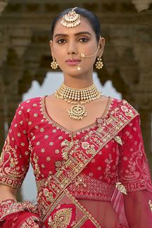 Picture of DivineRed Designer Bridal Lehenga Choli for Wedding and Reception