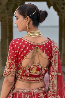 Picture of DivineRed Designer Bridal Lehenga Choli for Wedding and Reception