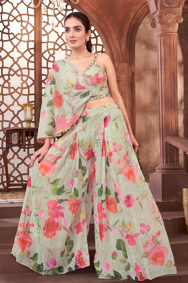 Picture of MagnificentLight Green Designer Palazzo Suit for Party