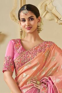 Picture of Artistic Pure Viscose Tissue Jacquard Designer Saree for Engagement, Wedding, and Reception