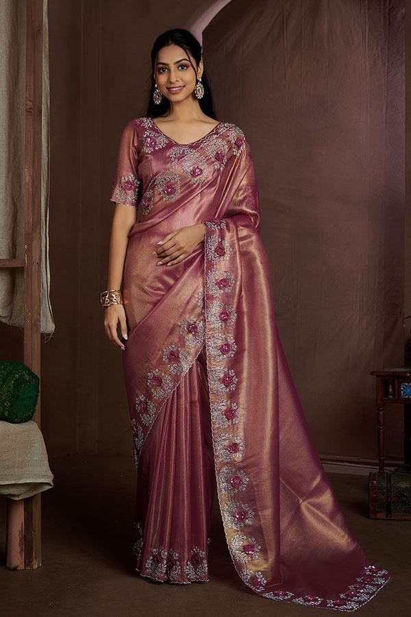 Picture of Dazzling Jute Coating Silk Designer Saree for Engagement, Party, and Reception