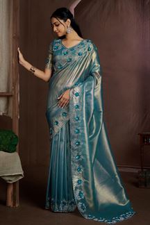 Picture of Mesmerizing Jute Coating Silk Designer Saree for Engagement, Party, and Reception