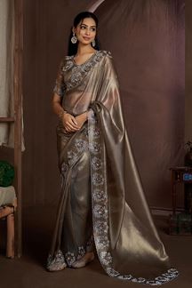 Picture of Striking Jute Coating Silk Designer Saree for Engagement, Party, and Reception