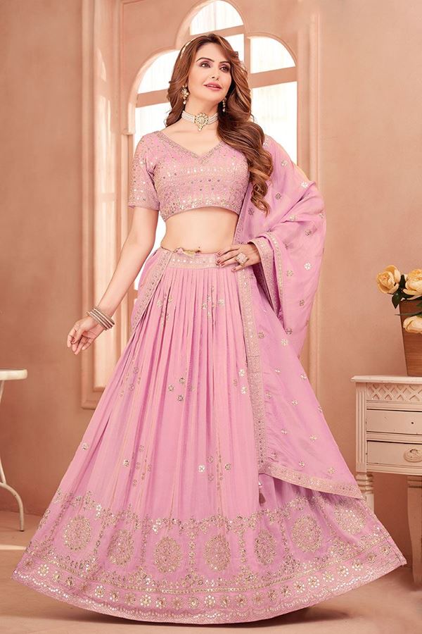 Picture of Trendy Pink Designer Wedding Lehenga Choli for Engagement and Reception