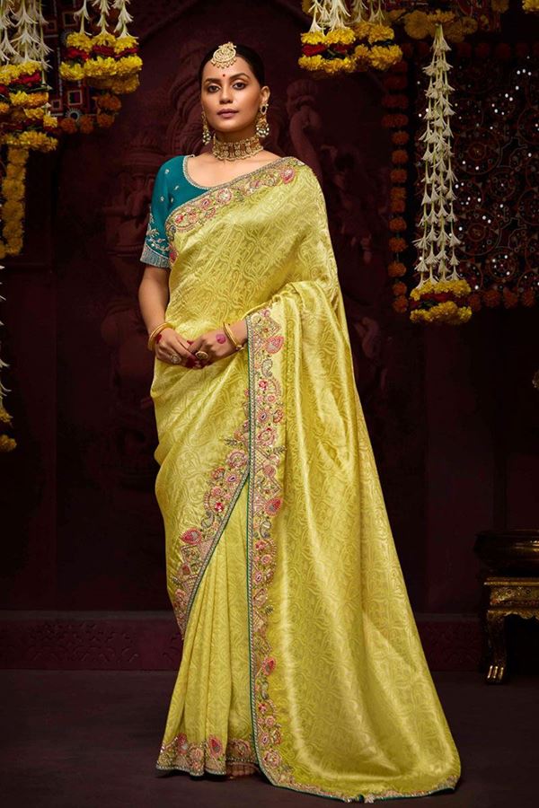 Picture of Smashing Pure Banarasi Kanjivaram Designer Saree for Engagement, Wedding and Reception