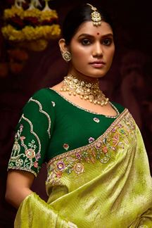 Picture of Outstanding Pure Banarasi Kanjivaram Designer Saree for Engagement, Wedding and Reception