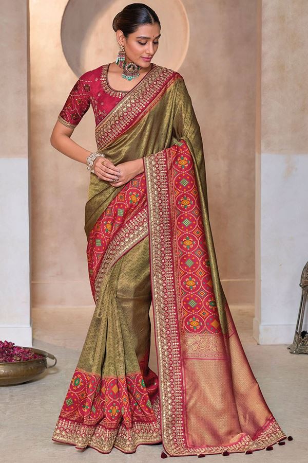 Picture of Breathtaking Pure Kanjivaram Silk Designer Saree for Wedding, Engagement, and Reception