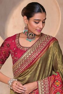 Picture of Breathtaking Pure Kanjivaram Silk Designer Saree for Wedding, Engagement, and Reception