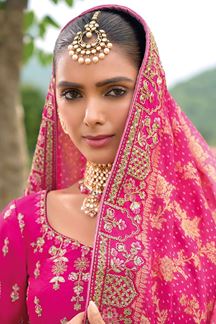 Picture of Artistic Pink Designer Wedding Lehenga Choli for Wedding, and Reception