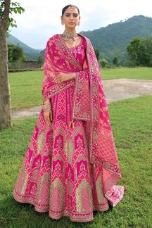 Picture of Artistic Pink Designer Wedding Lehenga Choli for Wedding, and Reception