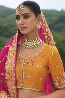 Picture of Exquisite Orange Designer Wedding Lehenga Choli for Engagement, Wedding, and Reception