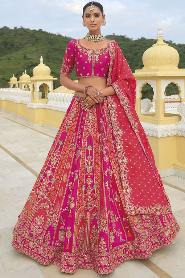 Picture of Glorious Pink Designer Wedding Lehenga Choli for Wedding and Reception