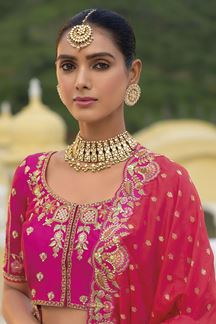 Picture of Glorious Pink Designer Wedding Lehenga Choli for Wedding and Reception