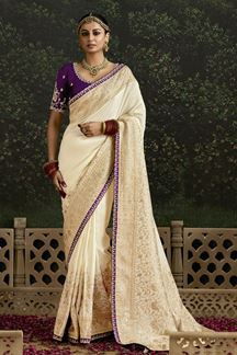 Picture of Alluring Pure Viscose Silk Designer Saree for Engagement and Reception