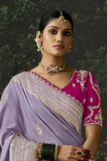 Picture of Heavenly Pure Viscose Silk Designer Saree for Engagement and Reception