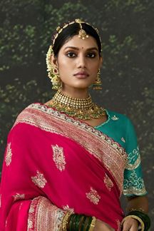 Picture of Astounding Pure Viscose Silk Designer Saree for Engagement and Reception