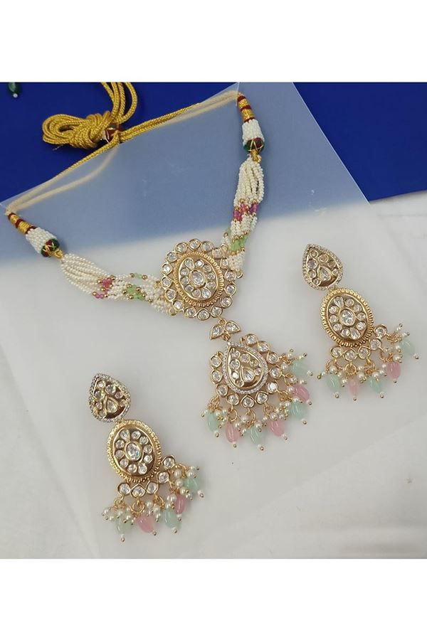 Picture of Fascinating Multi Designer Choker Set for Engagement, Reception, Sangeet, and Festivals