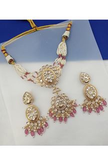 Picture of Bollywood Pink Designer Choker Set for Engagement, Reception, Sangeet, and Festivals