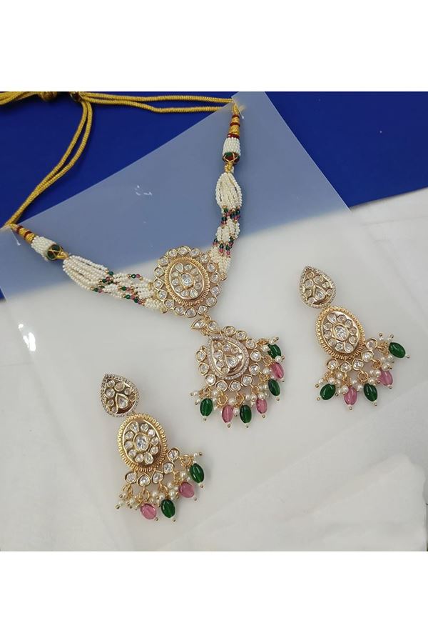 Picture of Mesmerizing Green and Pink Designer Choker Set for Engagement, Reception, Sangeet, and Festivals