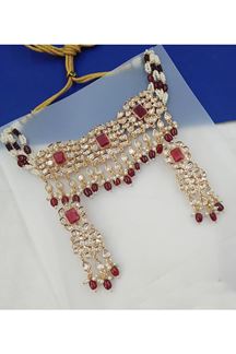 Picture of Trendy Maroon and Pink Designer Choker Set for Engagement, Reception, Sangeet, and Festivals