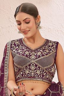 Picture of ExuberantWine Designer Indo-Western Lehenga Choli for Wedding, Reception, and Party