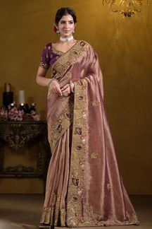 Picture of Breathtaking Pure Georgette with Zari Organza Silk Designer Saree for Engagement, Reception, and Party