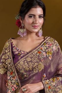 Picture of OutstandingPure Banarasi Crush Designer Saree for Engagement, Reception, and Party