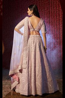 Picture of AestheticPink Designer Indo-Western Lehenga Choli for Engagement, Sangeet, and Reception