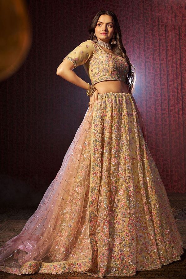 Picture of EnticingBeige Designer Bridal Lehenga Choli for Engagement, Wedding, and Reception