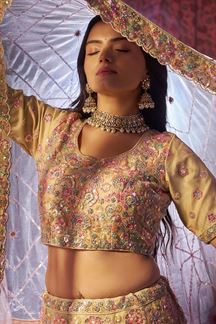 Picture of EnticingBeige Designer Bridal Lehenga Choli for Engagement, Wedding, and Reception