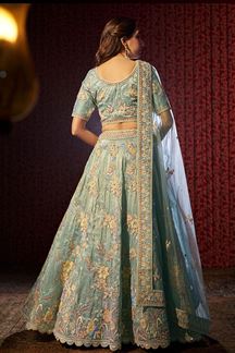 Picture of DelightfulBlue Designer Bridal Lehenga Choli for Engagement, Wedding, and Reception