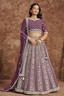 Picture of BeautifulPurple Designer Wedding Lehenga Choli for Engagement, Wedding, and Reception