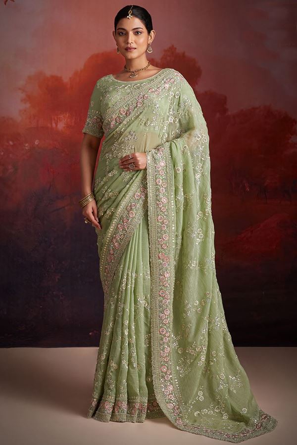 Picture of Royal Organza Designer Saree for Party, Engagement and Reception