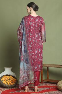 Picture of MagnificentGrey Designer Straight Cut Suit for Party, Sangeet, and Festivals(Unstitched suit)