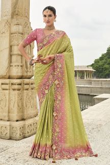 Picture of Breathtaking Viscose Tissue Silk Designer Saree forEngagement, Reception, and Party