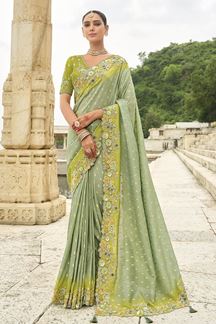 Picture of Mesmerizing Viscose Tissue Silk Designer Saree for Engagement, Reception, and Party