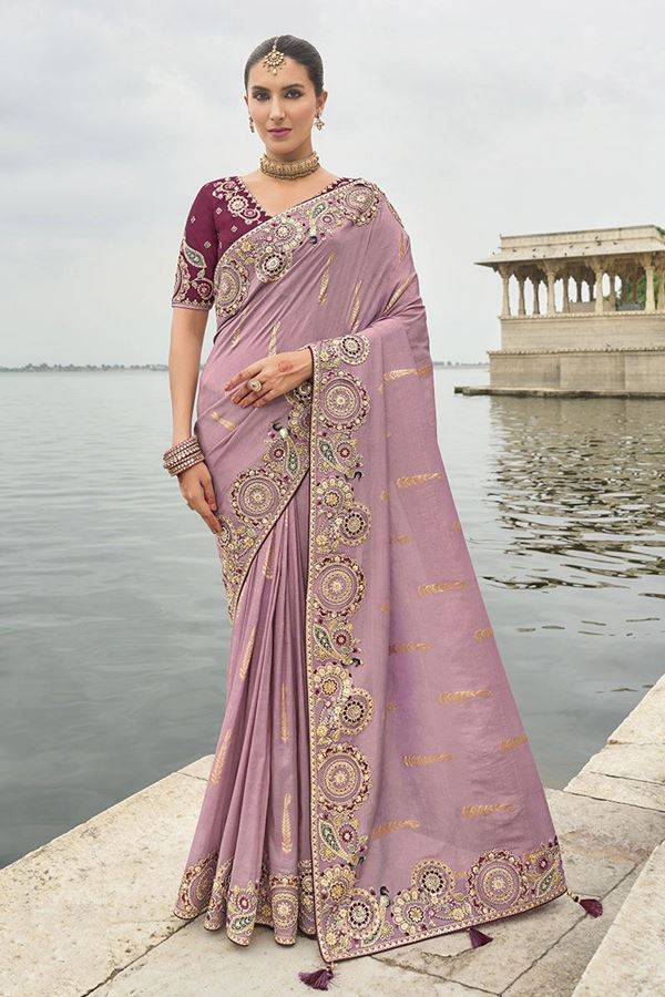 Picture of Striking Viscose Tissue Silk Designer Saree for Engagement, Reception, and Party