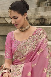 Picture of Aesthetic Viscose Tissue Silk Designer Saree for Engagement, Reception, and Festivals