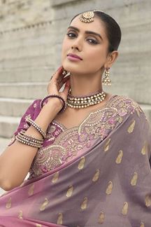 Picture of Delightful Viscose Tissue Silk Designer Saree for Engagement, Reception, Party, and Festivals