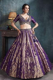 Picture of FlamboyantPurple Designer Wedding Lehenga Choli for Wedding and Reception