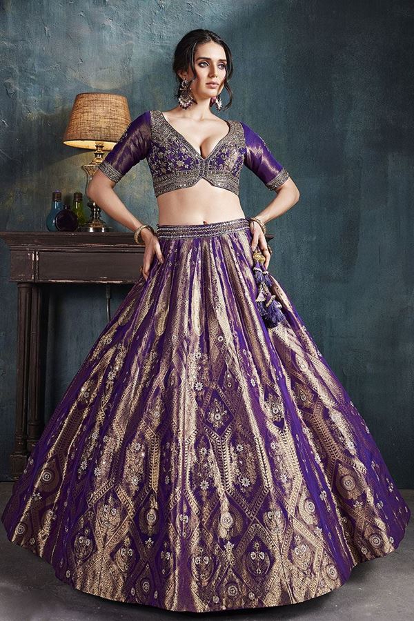 Picture of FlamboyantPurple Designer Wedding Lehenga Choli for Wedding and Reception