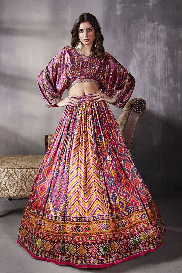 Picture of DelightfulMulti Designer Indo-Western Lehenga Choli for Engagementand Party