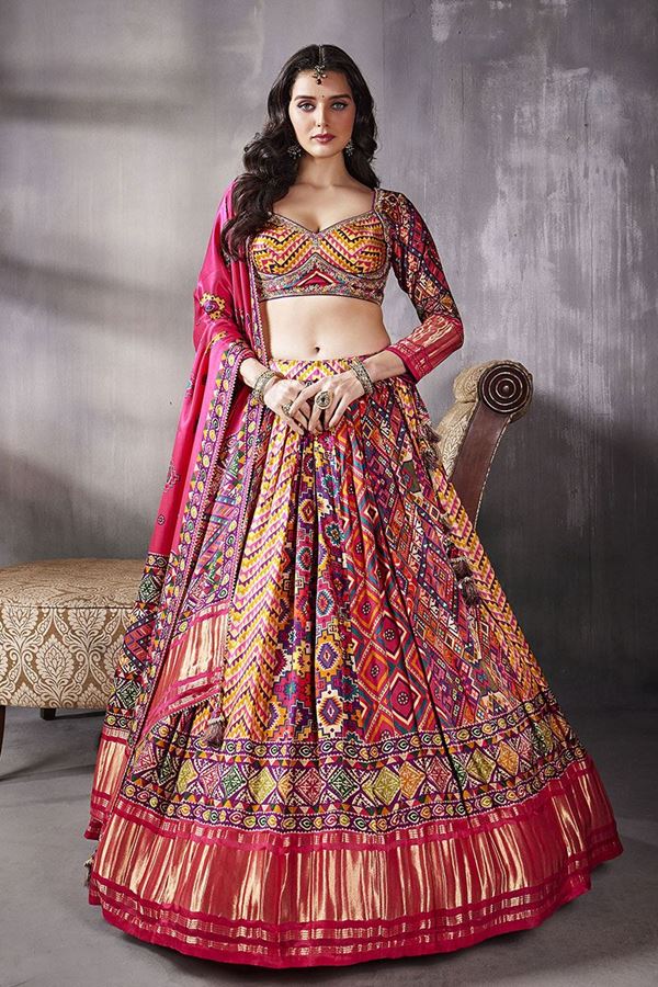 Picture of StunningMulti Designer Lehenga Choli for Wedding and Reception