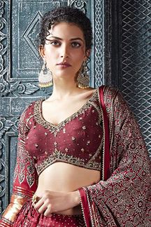 Picture of MagnificentMaroon Designer Wedding Lehenga Choli for Wedding and Reception