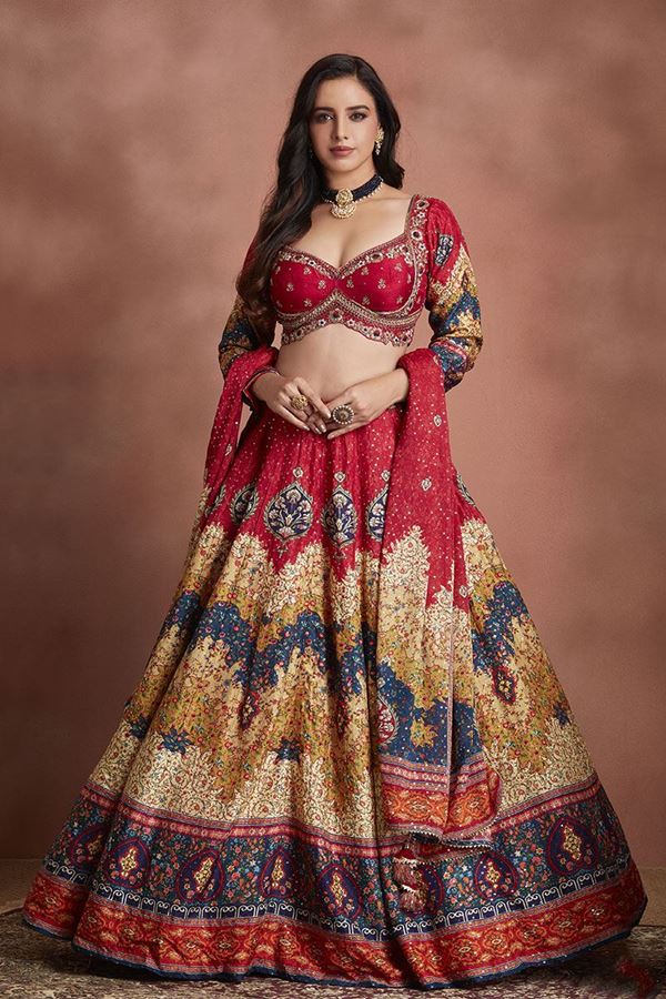 Picture of AlluringMulti Designer Wedding Lehenga Choli for Wedding and Reception