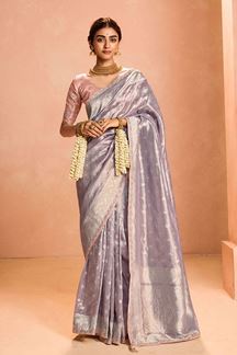 Picture of Royal Tissue Silk Designer Saree for Sangeet, Festivals, and Party