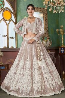 Picture of Ethnic Premium Net Designer Indo-Western Lehenga Choli for Engagement and Reception