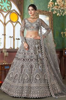 Picture of Captivating Premium Net Designer Wedding Lehenga Choli for Engagement, Wedding, and Reception